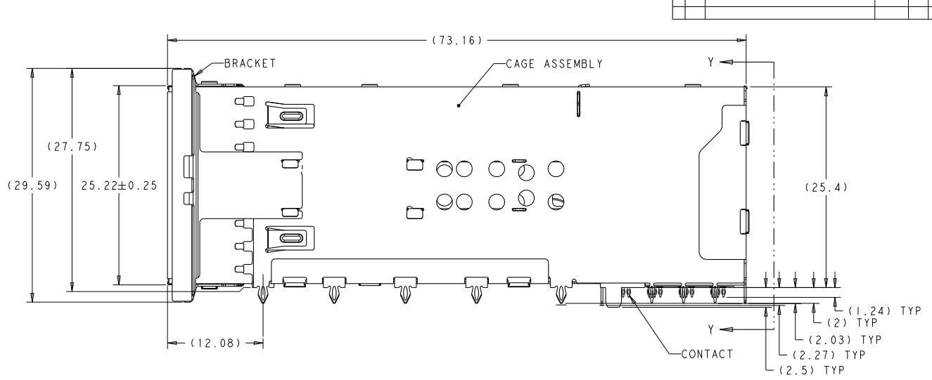 2214565-1 ZQSFP+ Cage Assembly 2x3 Port With Integrated Connector 28 Gb/s