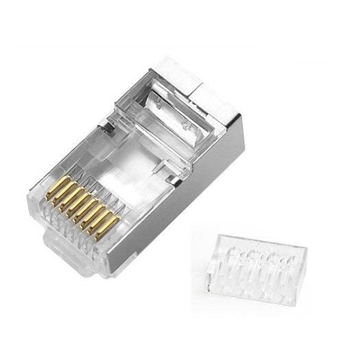 Cat8 RJ45 Tool-Free Modular Plugs, Shielded Network Connectors 10pcs/Pack