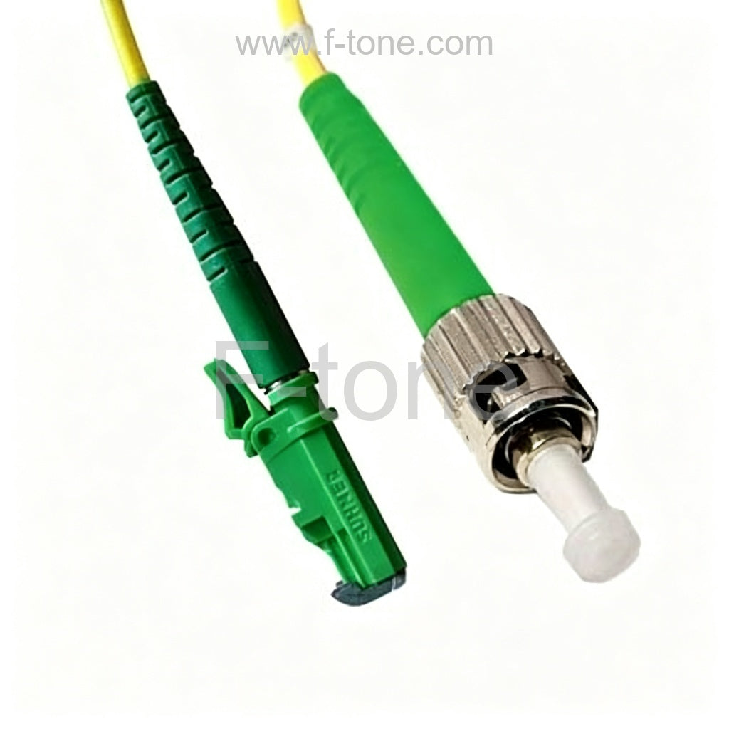ST/APC to E2000/APC Singlemode 9/125 Simplex Fiber Patch Cable