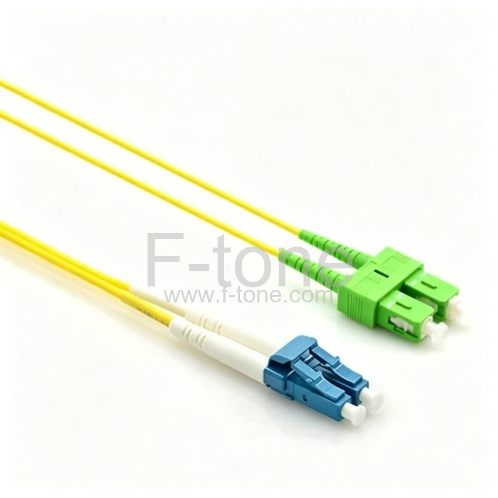 SC/APC to ST/UPC Plenum(OFNP) Duplex 9/125 Single-mode Fiber Patch Cable