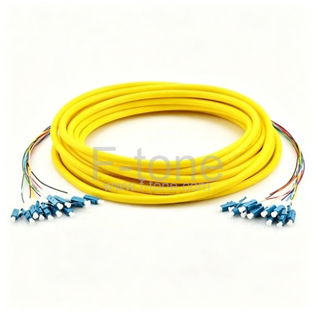 12 Fibers ST to ST 9/125 Single Mode MultiFiber PreTerminated Breakout Trunk Cable