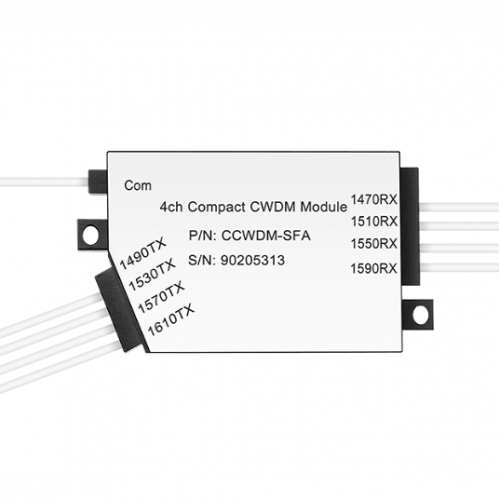 Compact CWDM Mux Demux, 2.0dB IL, Single Fiber, TX/RX