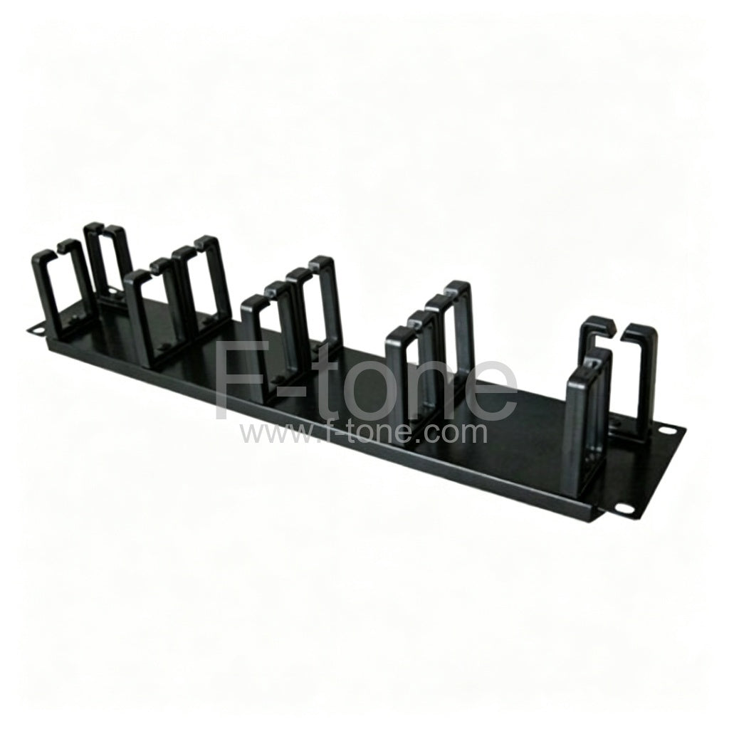 2U Horizontal 10 Rings Cable Management Panel with Plastic Rings