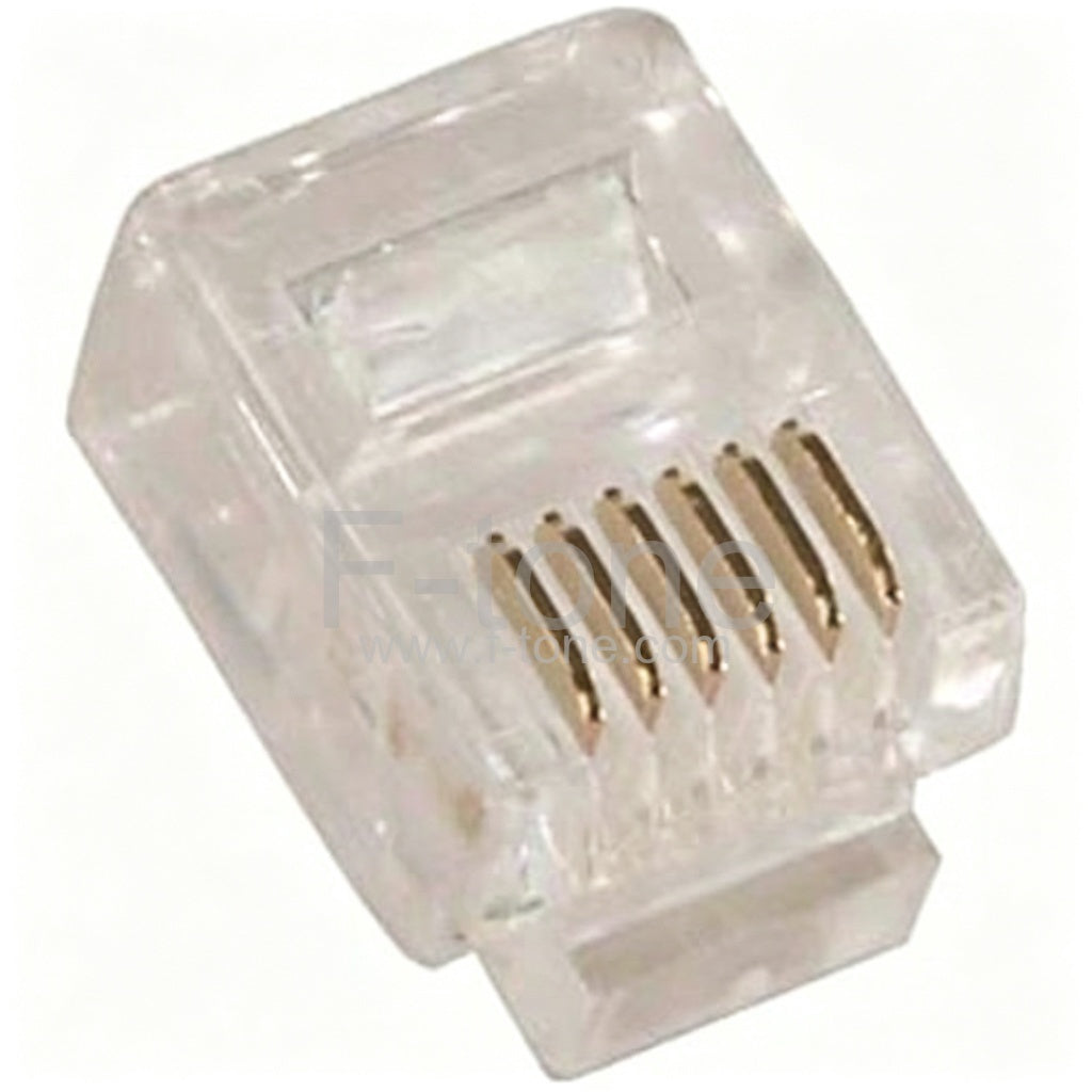 100 x RJ11 6P6C 6 Fibers/Conductor Modular Telephone Plug