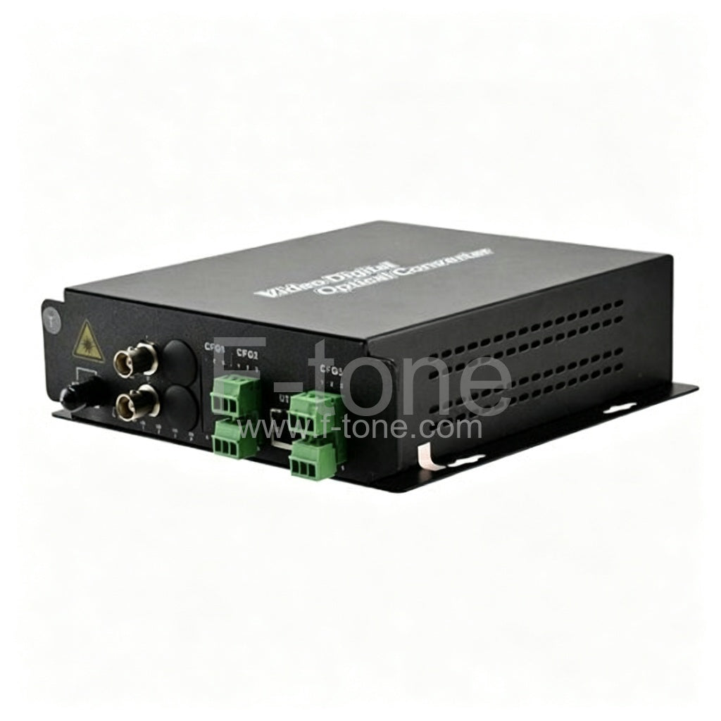 2 Channel Video & 2 Simplex Forward Audio to Fiber SM 20km Optic Video Multiplexer