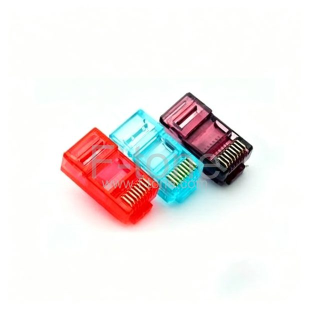 Cat5e RJ45 Network Cable Plug Colored Boot Claws Type without Cap 100/Pkg