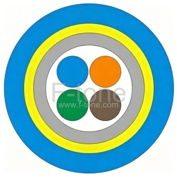 8 Fibers Single-mode Single-Armored Multi-core Tight Buffer Indoor Cable MCAC
