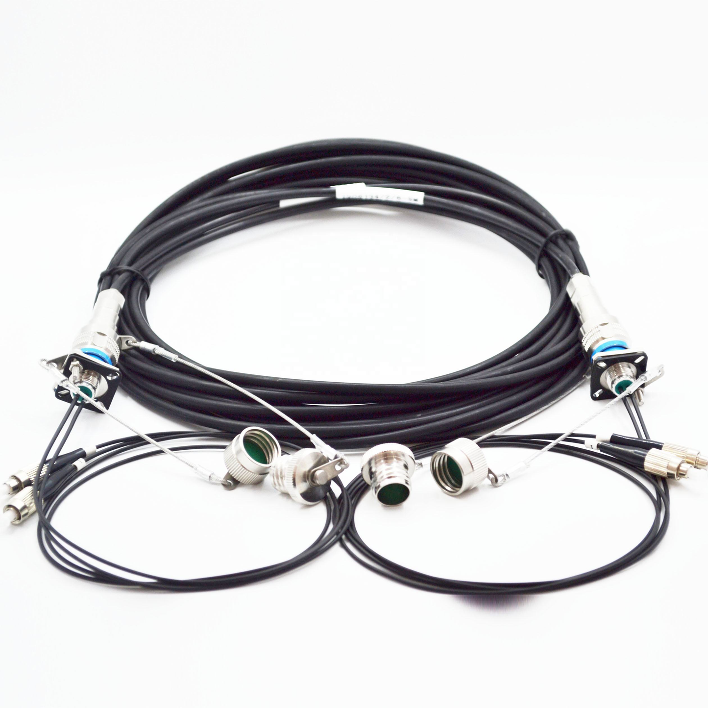 D38999/26KA94B1N J599 Series 2cores Standard Circular Connectors Plug Fiber Optic Cable Assembly