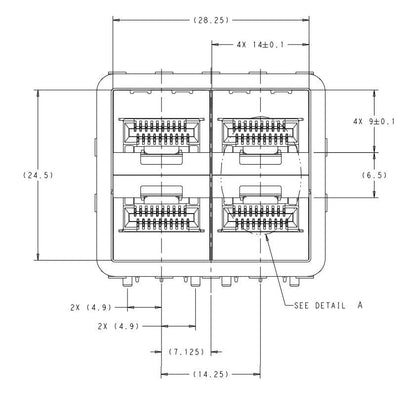 TE 2198325-6 zSFP+ Cage Assembly 2x2 Port With Integrated Connector Included Lightpipe