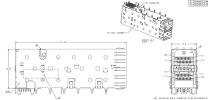 1658628-2 SFP Cage Assembly with Integrated Connector 4 Gbs EMI Springs