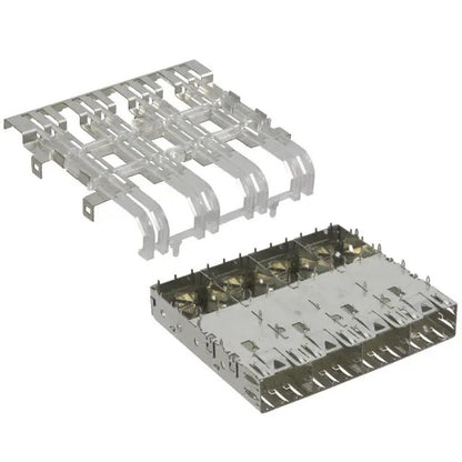 1761008-3 Position SFP Cage Ganged 1 x 4 Port Connector Dual Square With Lightpipe