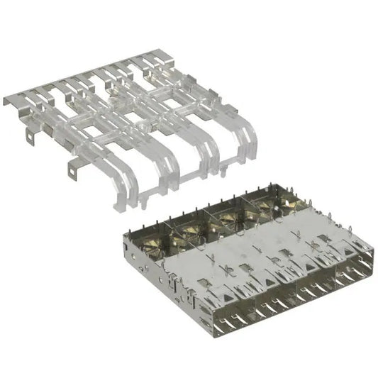 1761008-3 Position SFP Cage Ganged 1 x 4 Port Connector Dual Square With Lightpipe