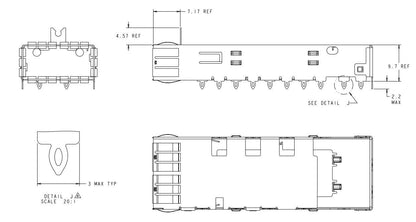 1888674-1 QSFP+ Cage Connector Press-Fit Through Hole