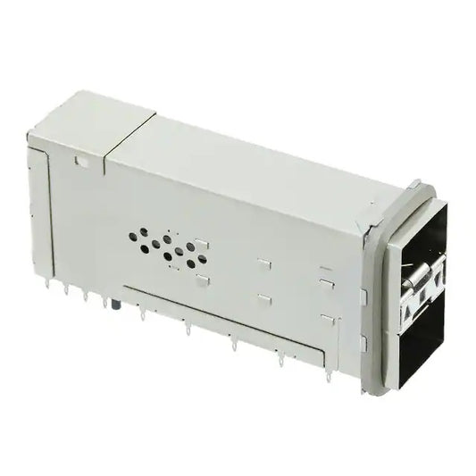 1-2198318-9 TE zSFP+ Receptacle with Cage Ganged (2x1) Connector External Springs Included Lightpipe