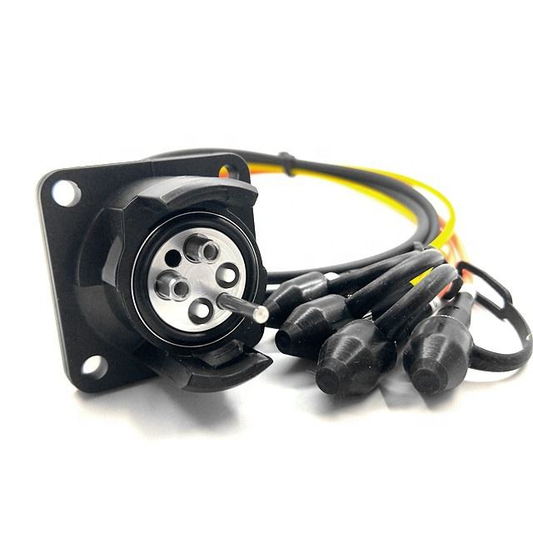 Outdoor Waterproof Tactical Fiber Optical Cable Connector YZC 4 Cores Plug