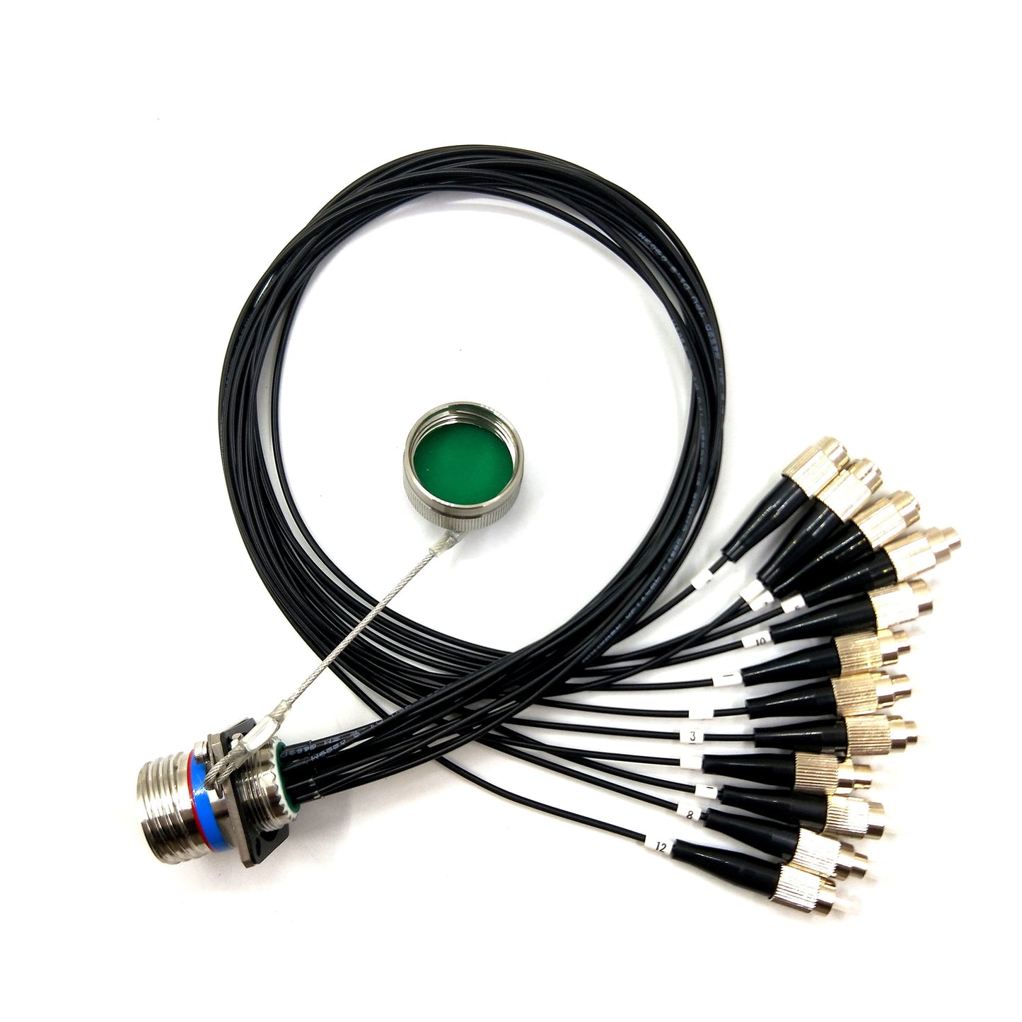 D38999 Series Fiber Optic Connectors 15# 12Cores Cable Assembly