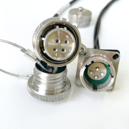 D38999 YMF 4Cores Single Mode Fiber Connector YMF04P Plug and YMF04S Socket Fiber Optic Cable Assembly