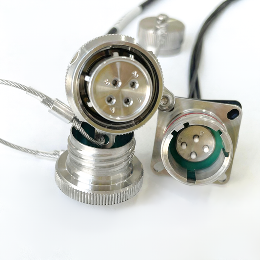 D38999 YMF 4Cores Single Mode Fiber Connector YMF04P Plug and YMF04S Socket Fiber Optic Cable Assembly