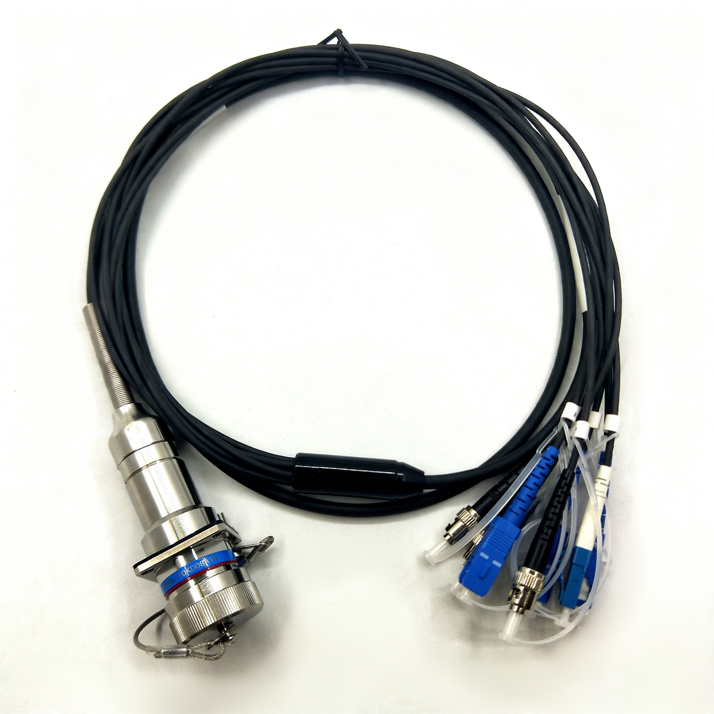 D38999 Series Standard Circular Connectors 15# 8Cores Socket Fiber Optic Cable Assembly