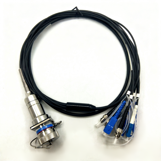 D38999 Series Standard Circular Connectors 15# 8Cores Socket Fiber Optic Cable Assembly