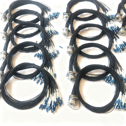 D38999 32Cores Single Mode Fiber Cable Plug and Socket J599/20KF32A1N -32LC Fiber Optic Cable Assembly