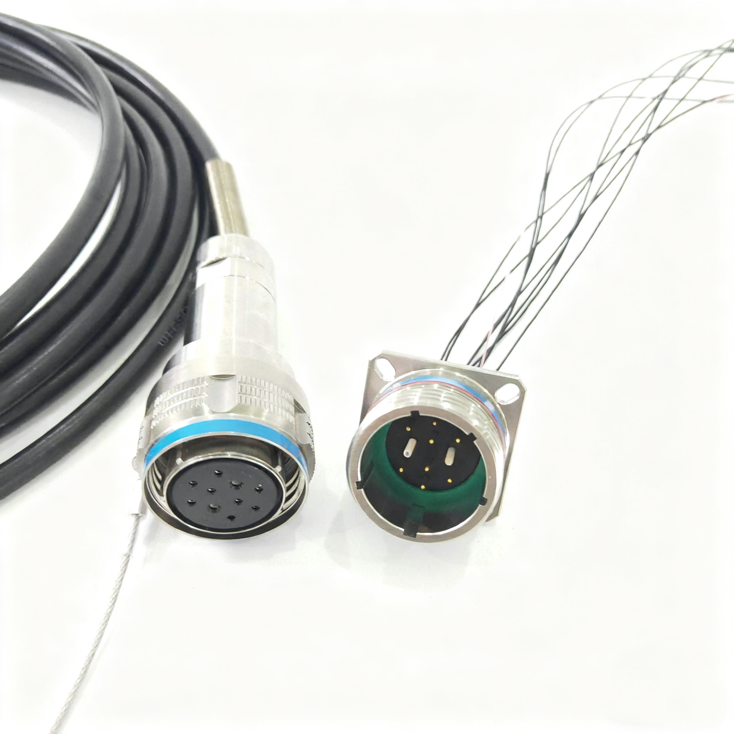 D38999 12Cores Single Mode Fiber and Electrical Connector Plug and Socket J599/26KD2G8DB1N -2BF4MC Fiber Cable Assembly