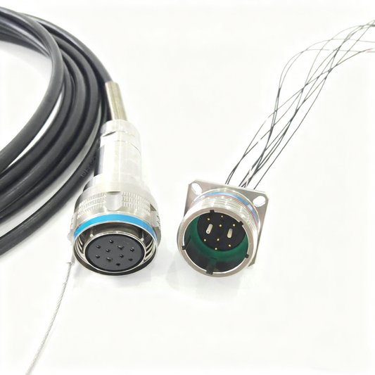 D38999 12Cores Single Mode Fiber and Electrical Connector Plug and Socket J599/26KD2G8DB1N -2BF4MC Fiber Cable Assembly