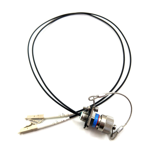 D38999 2 Cores Socket with One End of 2 LC Fiber Contacts / Optical Cable Connector