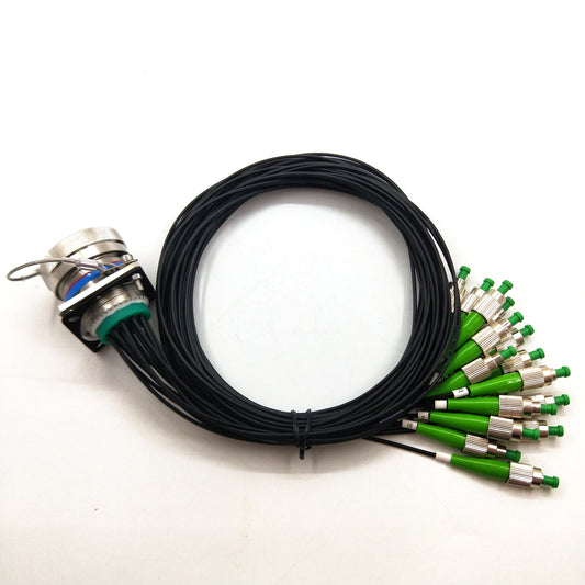 D38999 Arnica 801 16 Cores Socket with One End of 16 FC Fiber Contacts / Optical Cable Assemblies