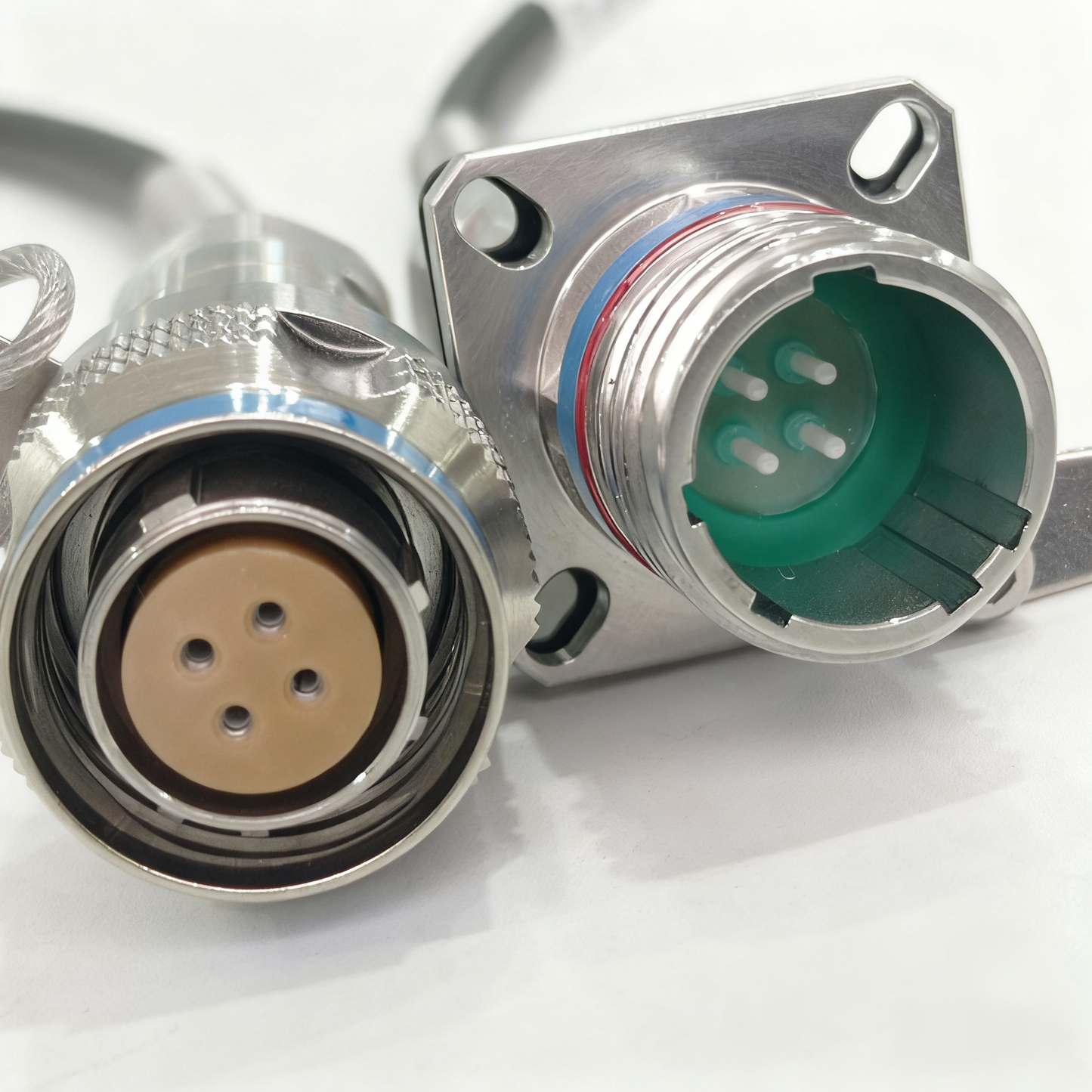 D38999 Series Standard Circular Connector 4Cores Plug and Socket J599/26KC04B1N Fiber Optic Cable Assembly