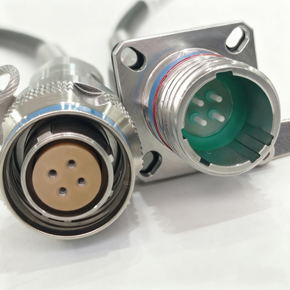 D38999 Series Standard Circular Connector 4Cores Plug and Socket J599/26KC04B1N Fiber Optic Cable Assembly