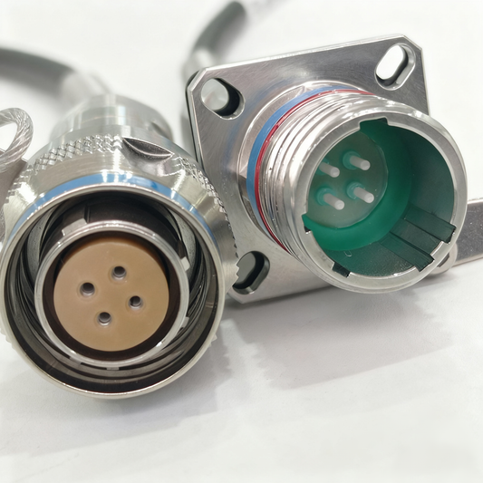 D38999 Series Standard Circular Connector 4Cores Plug and Socket J599/26KC04B1N Fiber Optic Cable Assembly