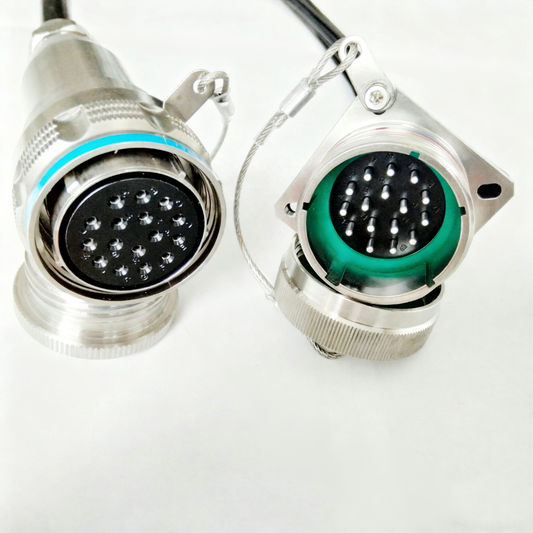 D38999 16Cores POF Fiber Connectors Plug and Socket with Pigtail J599POF/26KD16B1N-J599POF/26KD16B1N Fiber Optic Assembly