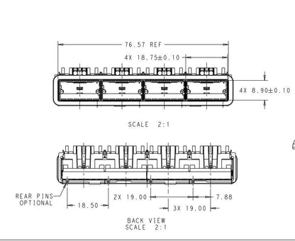 TE 2170805-4 QSFP28 Cage Ganged (1 x 2) Connector 28 Gb/s Through Hole