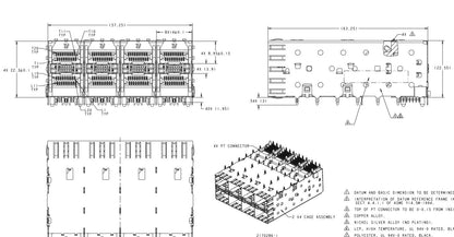 2170286-1 PRESS FIT SFP 2X4 Cage Assembly with Integrated Connector