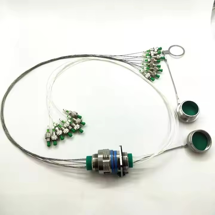 D38999A8/26KE08N ARINC801 Series 8pins IP67 Waterproof Connectors Fiber Optic Cable Assembly