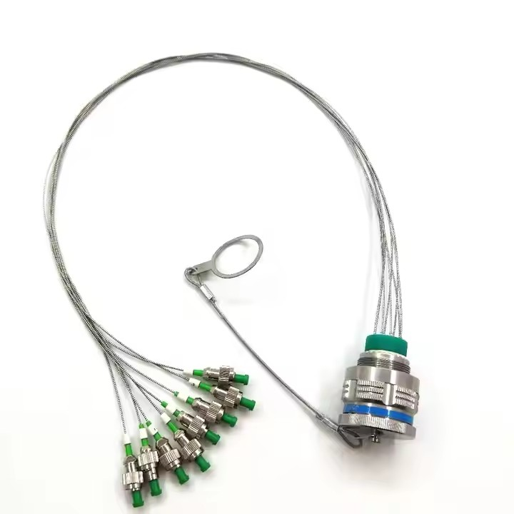 D38999A8/26KE08N ARINC801 Series 8pins IP67 Waterproof Connectors Fiber Optic Cable Assembly