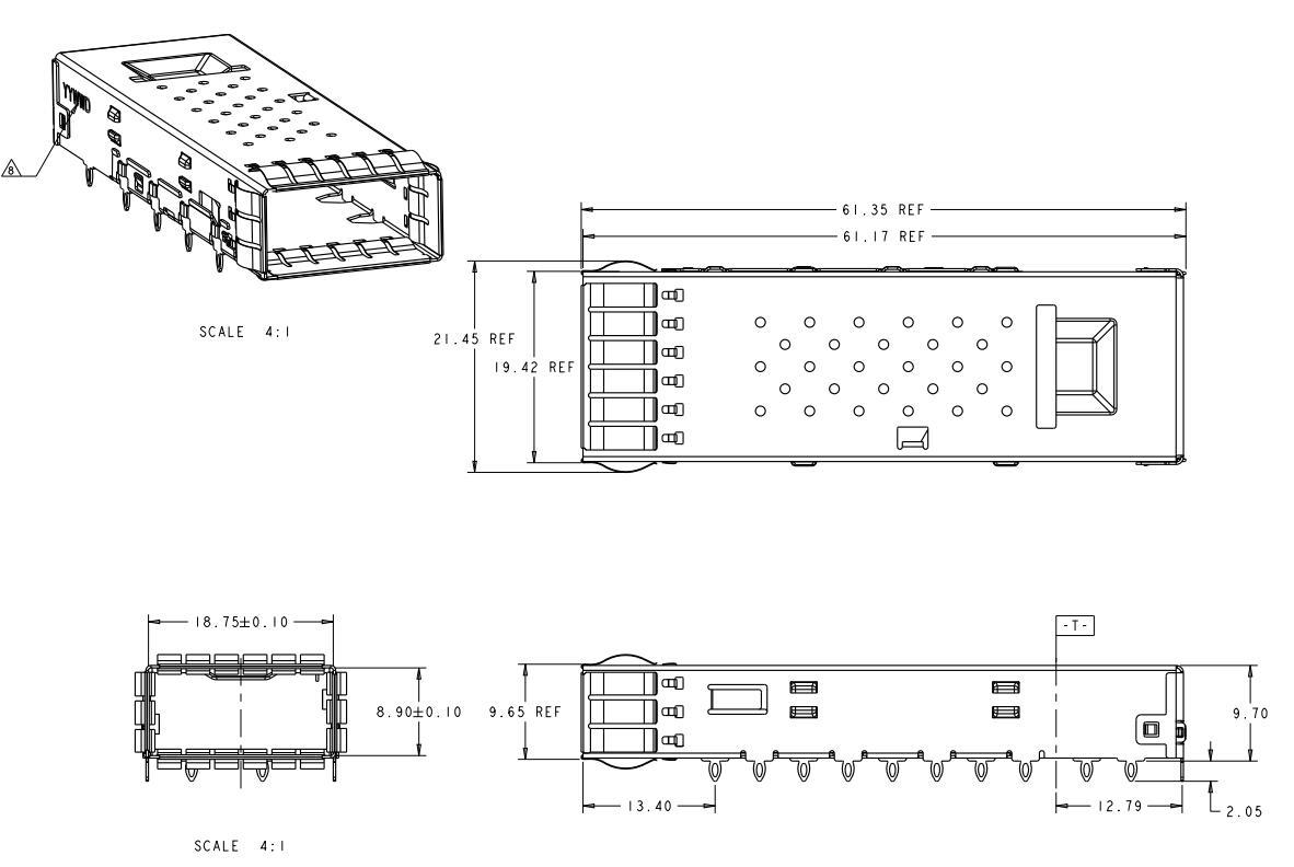 2317434-1 SFP+ CAGE 16 Gbs Through Hole Press-Fit Mount