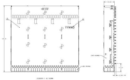 2338495-3 TE OSFP Cage Ganged (1 x 4) Connector Press-Fit Through Hole