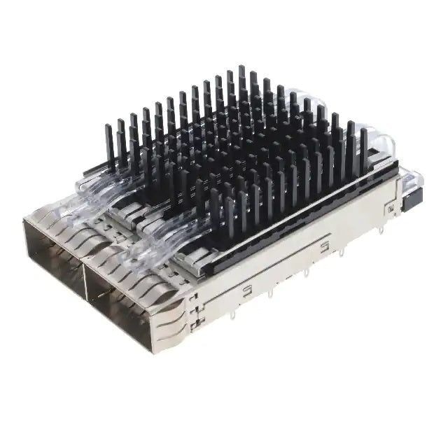 TE 2170808-6 QSFP28 Cage 1 x 2 Port With Heat Sink Included Lightpipe