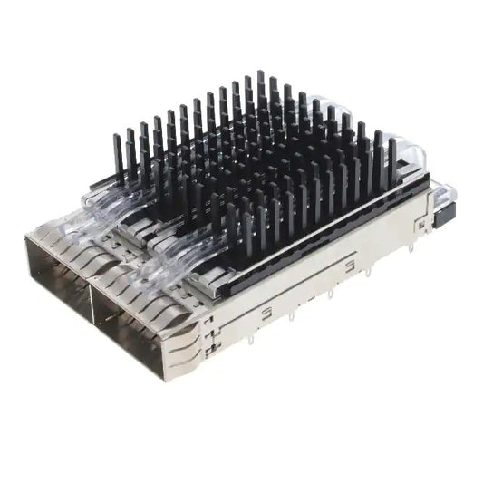 TE 2170808-6 QSFP28 Cage 1 x 2 Port With Heat Sink Included Lightpipe