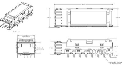 2299056-1 TE SFP+ Cage With Heat Sink 16 Gb/s External Springs