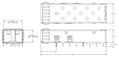 2110304-1 SFP+ 1x1 Cage Assembly Solder Tail