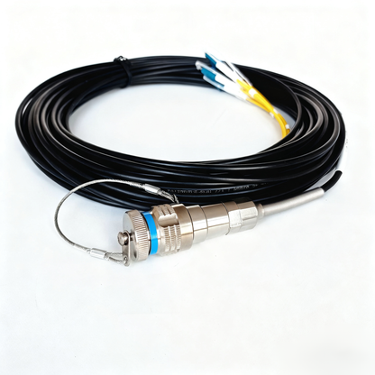 D38999 Series Standard Circular Connectors 4Cores Socket Fiber Optic Cable Assembly