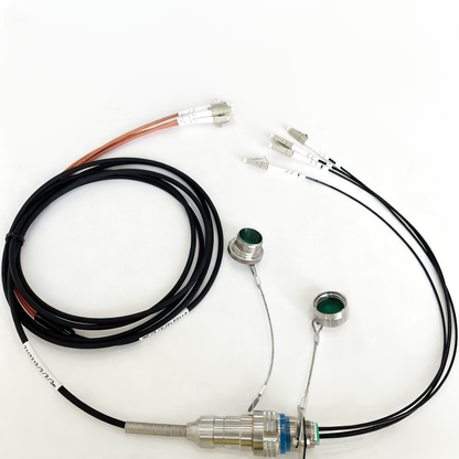 D38999 YMF 4Cores Single Mode Fiber Connector YMF04P Plug and YMF04S Socket Fiber Optic Cable Assembly