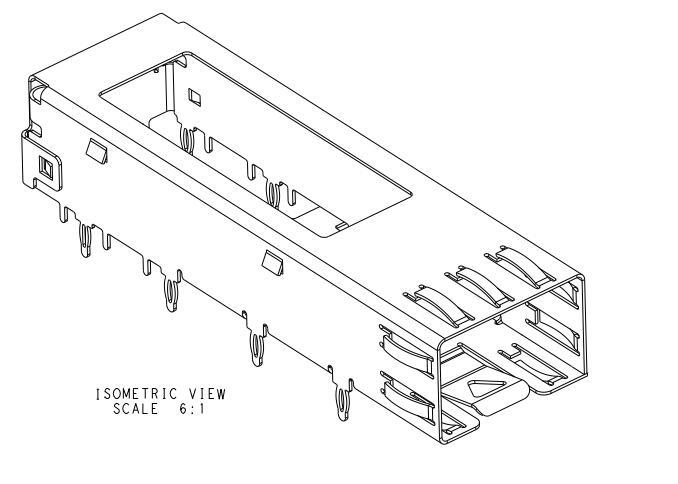 2227303-2 SFP Cage Through Hole Right Angle 4 Gb/s Without Light Pipe