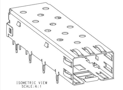 1-2227303-2 CONN SFP CAGE 1 Port PRESS-FIT R/A Through Hole Solder Mount