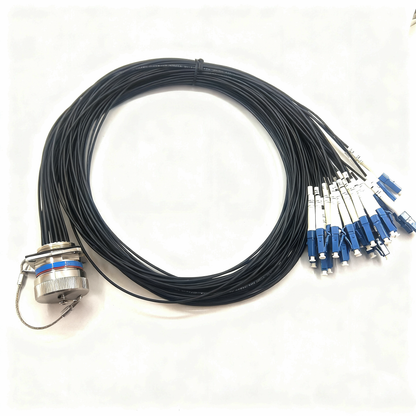 D38999 32Cores Single Mode Fiber Cable Plug and Socket J599/20KF32A1N -32LC Fiber Optic Cable Assembly