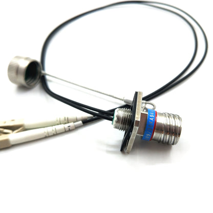 D38999 2 Cores Socket with One End of 2 LC Fiber Contacts / Optical Cable Connector