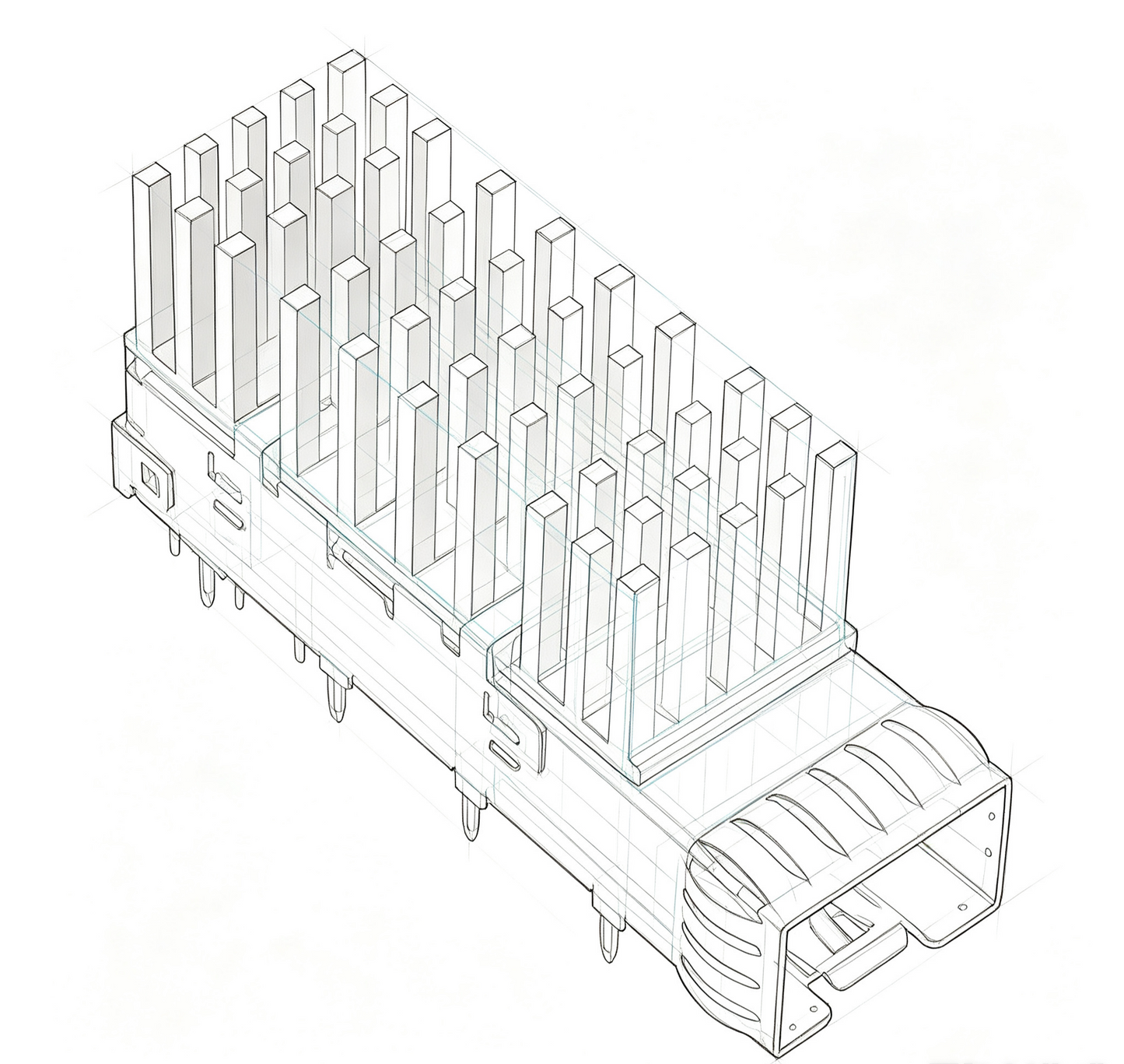 2291634-3 TE SFP+ Cage With Heat Sink 16 Gb/s External Springs